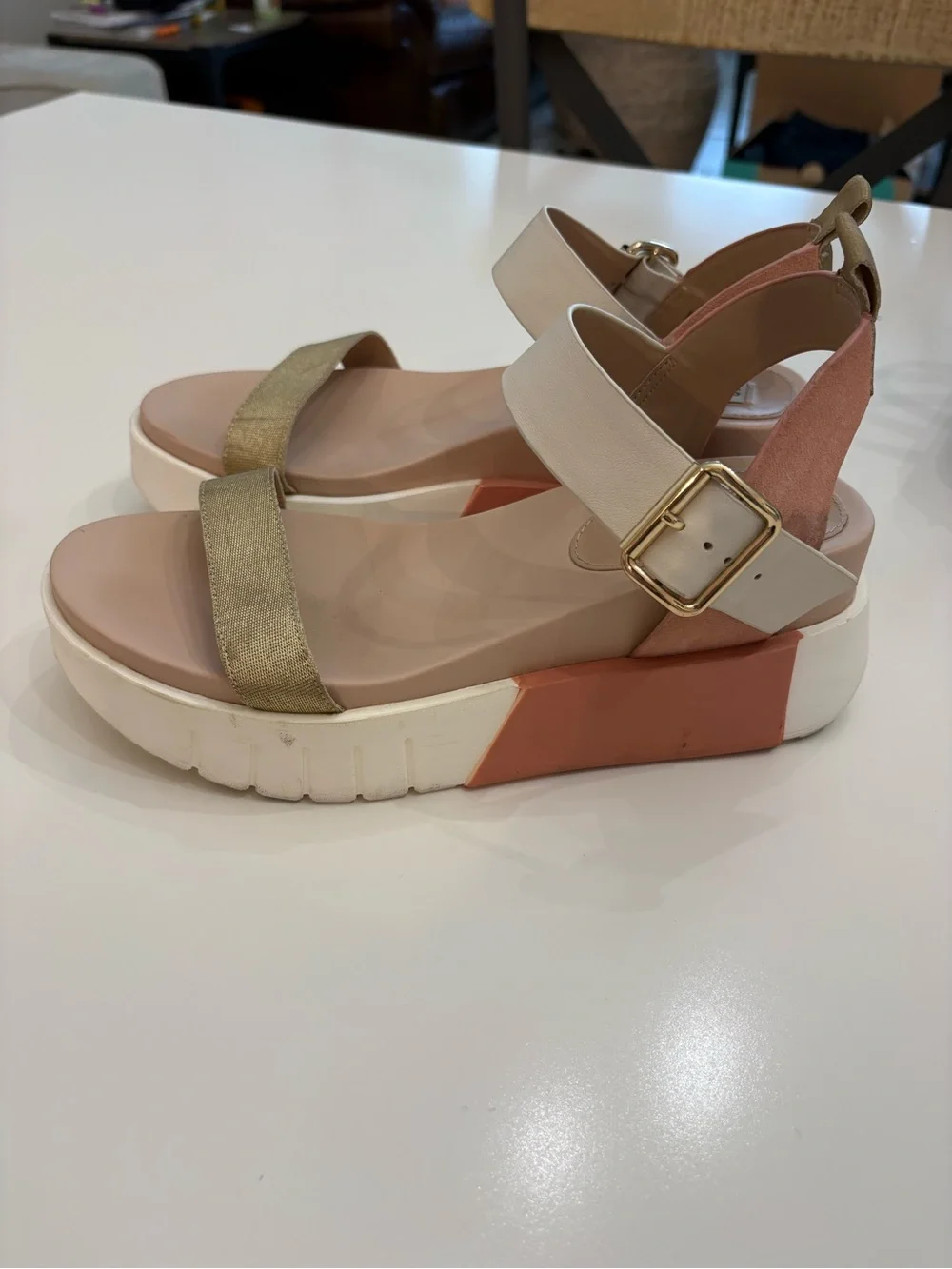 Steve Madden Pastry Blush Multi Platform Sandals Size 9